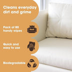 Furniture Clinic Leather Cleaning Wipes | 80 Count | 4-in-1 Clean, Nourish, Condition, & Restore Leather & Vinyl Furniture, Handbags, Jackets, Car Seats, Interiors & More | Residue & Streak-Free