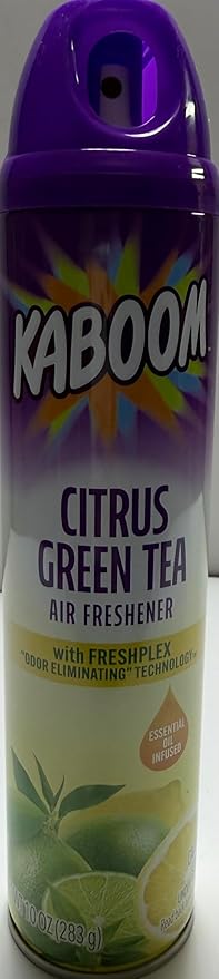 Wizard kaboom | Odor Neutralizer & Air Freshener with freshplex "odor eliminating" technology - 10 Oz. Citrus green tea (Pack of 4) (Packaging May Vary)