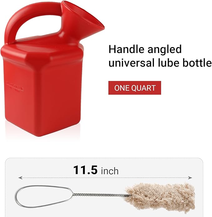 Calvana Angled Tire Lube Bucket Kit with Integrated Handle and 4 Lube Swabs, 1.25 Quart Tire Changer Lubricant Bucket, 11.5 Inch Length, Compatible with Coats Center Post Tire Changers