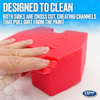 Optimum Big Red Sponge 2.0 Better Grip and Access Tight Spaces - Safe for All Paint Types, Use for Rinseless Car Wash and Car Wash Soap, Made in USA