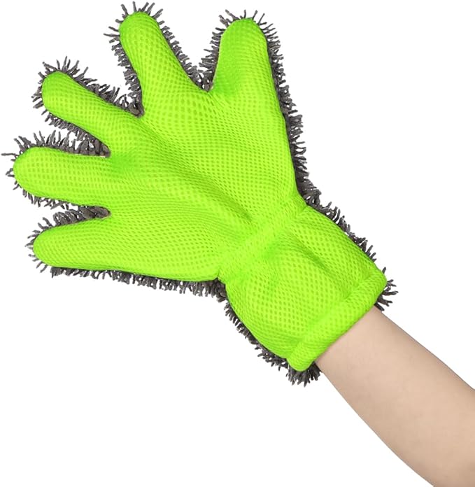 PENINSULA LOVE 2 PCS Car Wash Mitts 5-Finger Microfiber Cleaning Mitt for Cars Double-Sided Dusting Gloves Scratch-Free Auto Interior Exterior Washing Gloves