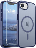 SUPFINE Magnetic for iPhone 17e Case/iPhone 16e Case (Compatible with MagSafe)(Military Grade Drop Protection) Slim Translucent Matte Shockproof with Anti-Fingerprint Phone Case,Lavender Gray