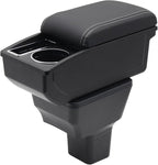 YJYWZH Car Armrest Box for Nissan Kicks Accessories 2016-2021 Center Console Storage Organizer Double Layer Space with Cup Holder Mobile Phone Holder (White Thread)
