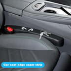 2PCS Car Seat Gap Filler, Microfibre Leather Vehicle Gap Stopper to Fill Between Seat & Console Organizer, Automotive Interior Accessories, Universal for SUV Sedan Truck (Black)