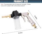 ZIMISI Car Wash Foam Gun Sprayer, Metal High-Pressure Car Wash Sprayer with 3.5oz/100cc Plastic Soap Dispenser Bottle, Adjustable Nozzle Foam Gun for Washing, Watering Plants, Floor Cleaning (Silver)