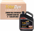 Tri-Ex2 75W90 Full Synthetic Gear Oil with Ceramic Coating - API GL-5 & MT-1 - for Differentials, Manual Transmissions & Hypoid Gears - Case of 4 Gallons (4 Gallon Case, 75W-90)