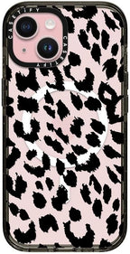 CASETiFY Impact Case for iPhone 15 [8.2ft 4X Military Grade Drop Protection/Compatible with Magsafe] - Lacie Leopard - Clear Black