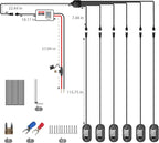 Honalia LED Rock Lights for Trucks 6 pods, RGB Truck Rock Lights with Bluetooth Control, Neon Light Kits for ATV UTV Golf Cart RZR