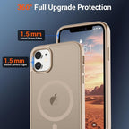 SUPFINE Magnetic for iPhone 12 Case/iPhone 12 Pro Case (Compatible with MagSafe)(Military Grade Drop Protection) Slim Translucent Matte with Anti-Fingerprint Phone Case,Desert Gold