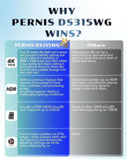 PERNIS 4K Dash Cam Front and Rear, STARVIS Sensor, Free Card Included, 2.4GHz WiFi Dual Dash Camera for Cars, Built-in GPS, Night Vision, G-Sensor, Emergency Lock, 3.16'' IPS, Parking Mode