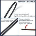 Car Interior Ambient LED Light with APP & Remote Control, 43.3" Music Mode Fiber Optic USB Powered Acrylic Atmosphere Lamp Strip, Flexible RGB Auto Inside Neon Light Kit, Universal Fit