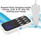 FLEXMAN 90W Powered USB Hub, 5.2V 9.1V 12V 3 Modes Data Hub Portable Car Use Power Adapter with LED Screen for Laptop PC Computer Printer