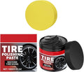 Tire Shine Agent | Durable and User Friendly Tire Dressing | Long Lasting UV Protection for Black Tires, Wheels, & Rubber | 100g Kit with Applicator Pad