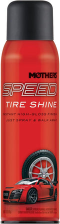 Mothers Speed Tire Shine, 15 oz. Aerosol — Long-Lasting, High-Gloss “Just Dressed” Finish — No Sling, Browning or Run, Fast & Easy Application — Micro-Emulsion Resins, Premium Silicones (16915)