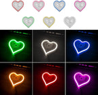 Car LED Ambient Light, Love Heart USB Vehicle Neon Lighting with Remote Control for Triangle or Back Window, Car Interior Accessories for Car, Bedroom, Party (Red)
