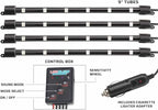 LEDGlow 4pc Multi-Color LED Interior Footwell Underdash Neon Light Kit for Cars & Trucks - 7 Solid Colors - 7 Patterns - Music Mode - Auto Illumination - Universal - Includes Cigarette Power Adapter