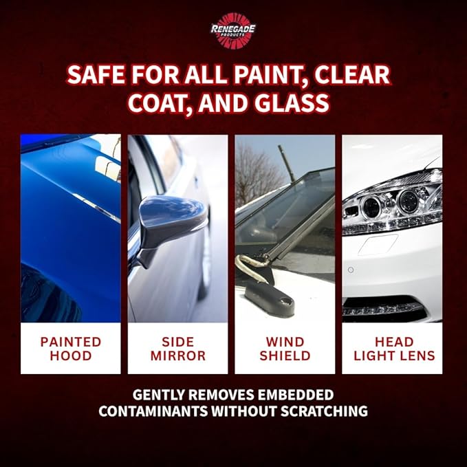 Renegade Paint Decon Kit – Clay Bar, Iron Remover, Detail Spray & Towels – 4-Step Paint Decontamination System for Cars, Trucks & Motorcycles