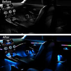 Interior Car Strip Lights Dreamcolor Acrylic Car Decorative Lights with Smart APP Control Multicolor Internal Lighting Kit Music&DIY Function Ambient Fiber Optic Strip LEDs (Muticolor 18 in 1)