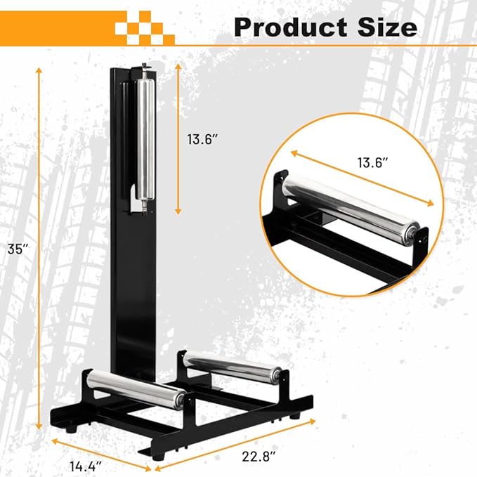 Yeeoy Rolling Wheel Detailing Stand, Heavy Duty Wheel Cleaning Stand, Portable Car Detailing Roller for Wheel Rim Cleaning, Ceramic Coating, polishing Applying Tire Shine & Car Wheel Wash