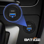 BATIGE Type C 3.0 USB 3.0 Alloy Shell Car Mount Flush USB Port Cable Male to Female, Car Truck Boat Motorcycle Dashboard Panel Extension Cable LED Indicator - 3ft