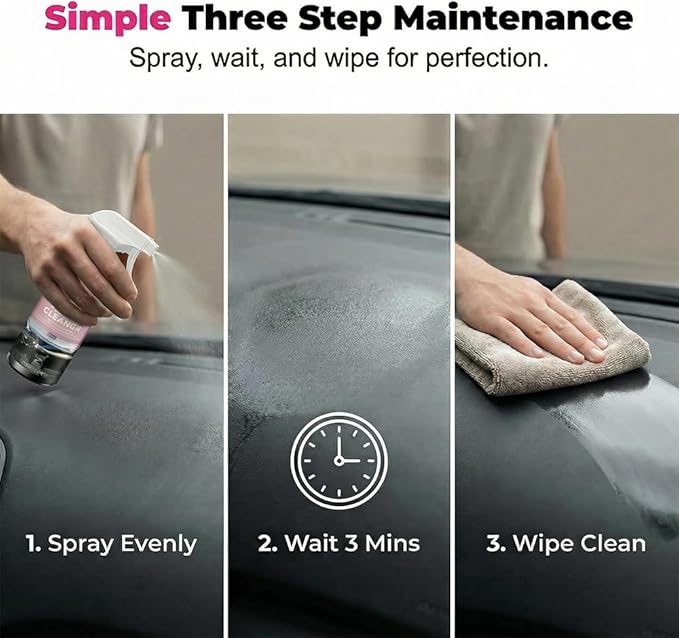 Car Interior Cleaner, 2026 New Polishing Cleaner Car Interior, Cleans & Protects Leather, Vinyl, Plastic, Rubber, Glass with a Streak-Free Finish, Polishing Cleaner Detailer Spray for Vehicle (1pcs)