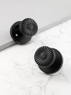 Black Privacy Door Knob, Interior Door Handle Bedroom Bathroom Black DoorKnob, Stainless Steel Knob, 1 Pack