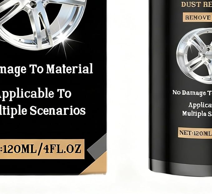 Car Wheel Cleaning Spray, Complete Detailing Solution, 4fl.oz, Iron Aluminium Remover, Rim Cleaner Spray, Powerful Stain Removal, for Cars, Trucks, Motorcycles, and RVs