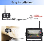 ZEROXCLUB Digital Wireless Backup Camera System Kit, IP69 Waterproof Wireless Rear View Camera + 7’’ LCD Wireless Reverse Monitor for RV/Truck/Trailer/Bus/Camper/5th Wheel (W01-7 inch)