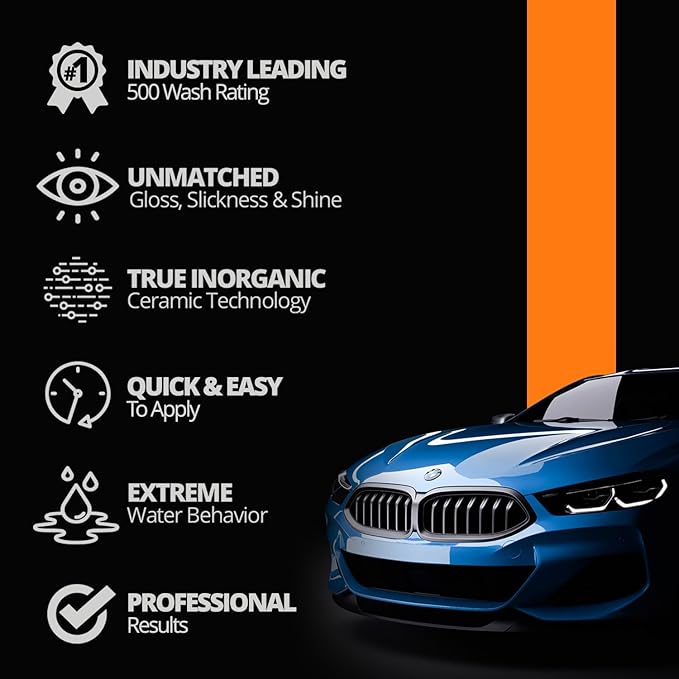 Cerakote® Professional Ceramic Coating for Cars – High Gloss Professional Grade Paint Protection Kit, Ultra Hydrophobic, UV & Chemical Resistant, Easy Application, 500 Wash Longevity, (2) 30ml Bottles