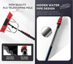 Water Fed Telescopic Pole with Brush for Solar Panel & Window Cleaning - Ideal for Trucks, Vans, Glass - Efficient Water Fed System for a Spotless Shine