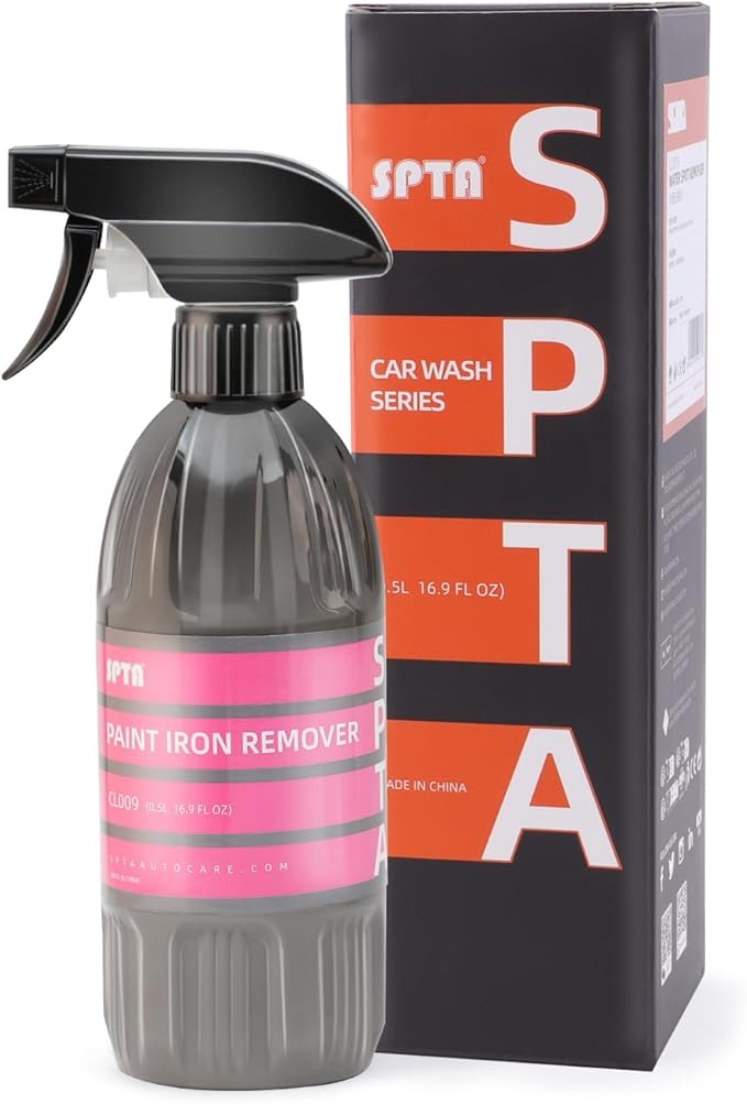 SPTA Paint Iron Remover,16oz Iron Out Fallout & Stop Rust Remover Spray for Car Detailing Removes Iron Particles in Auto Paint,Wheels,Motorcycle,RV & Boat -Use Before Clay Bar,Wax or Car Wash -CL009