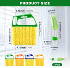 5Pcs Blind Cleaner Duster Tool Window Blind Cleaner,7 Fingers Dusting Cleaners and Air Vent Cleaners for Blinds,Air Conditioner Vents,Fans Vents,Detachable and Washable(Yellow+Green+Blue)