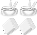 iPad Fast Charger,2Pack iPad Pro Charger USBC to C Cable iPad Cord 20W USB C Charger iPad Charging Block for iPad A16 11/10th,iPad mini 6/A17 Pro,iPad Air/i-Pad Pro 13/12.9/11inch 2020-2025