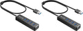 SmartQ H302S USB 3.0 Hub, 4-Port USB Expander with 2ft Long Cable, High-Speed Data Transfer, Compatible with Laptop, PC, Mac, Printer, External HDD (Pack of 2)