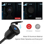 Single Port USB 3.0 Car Mount Flush Cable, USB3.0 Male to Female Car Mount Extension Cable for Boat Dashboard Panel 1ft