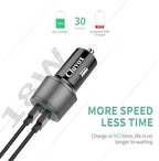 Rapid USB C Car Charger, Compatible for Samsung Galaxy S26/S25 Plus/Ultra/S24/S23/S22/S21/Note 20/10/S20/S10+/S9/A56/A36/A50/A70, Quick Charge 3.0 Dual USB 18W Fast Car Charger+ Type C Cable 3.3ft