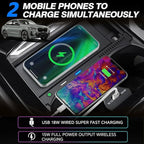 Wireless Car Charger for BMW X3/X4 2022 2021 2020 2019 2018, OEM Custom Fit with QC3.0 USB Wireless Fast Phone Charging Pad for BMW X3/X4/X3M/X4M G01 G02 Center Console Interior Accessories