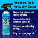 Babe’s Seat Soap – Marine Vinyl, Plastic & Leather Cleaner for Boat Seats – Cleans, Conditions & Protects Upholstery from Suntan Oil & Dirt - 1 Pint/Spray