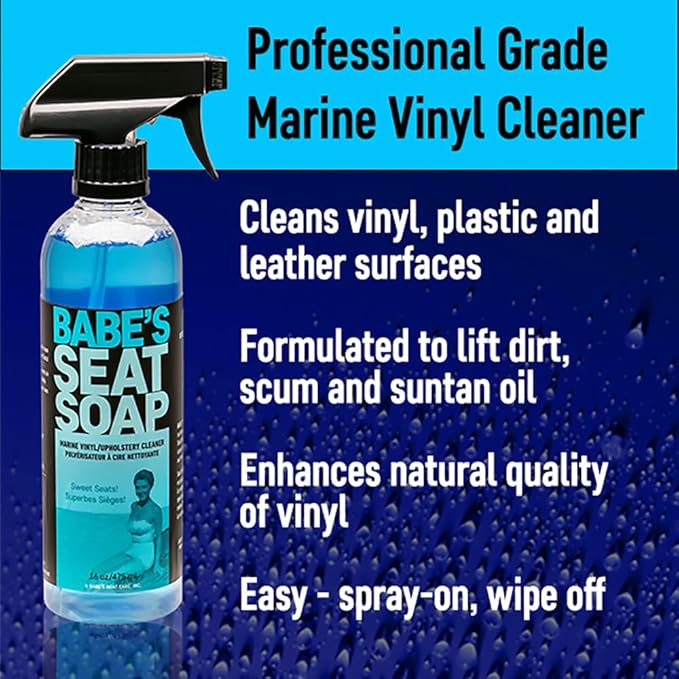 Babe’s Seat Soap & Seat Saver Pint Bundle – Marine Vinyl Cleaner and Conditioner for Boat Seats & Upholstery | Interior Care Kit for Vinyl Surfaces | Compact Size for Small Boats or Travel