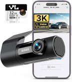 KAWA 3K Dash Cam Front, 32GB SD Card Included, Voice Control, Built-in Wi-Fi, 24/7 Parking Mode, G-Sensor, Night Vision, Loop Recording, App Control, 3K Dashcam for Cars, Truck, RV, SUV, Van