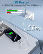 USB C Charger for iPhone 17/16 Charger Fast Charging,Type C Charge Apple Fast USB C Wall Chargers Block Adapter 6FT Charging Cable Cord for iPhone 17 Pro Max/Air/16/16Pro/15/15 Plus/iPad Pro/Air/Mini