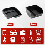 Mabett Double-Layer Console Organizer for Bronco 2025,2026 4-door, Armrest Storage Box with Non-Slip Mat for Bronco Accessories (Not for Manual Transmission Not for Bronco Sport)