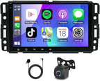 4+64G 8Inch Android 14 Car Radio Stereo Upgrade for Chevrolet Impala 2006-2013 w/Wireless Carplay Android Auto Double Din Touch Screen GPS Navigation Head Unit Radio Bluetooth WiFi FM Backup Camera