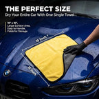 Microfiber Towels for Cars - 15.7" x 15.7" inches, Highly Absorbent Professional Grade Drying Towel Set for Superior Cleaning and Drying Performance - Car Drying & Kitchen Towel - Pack of 3