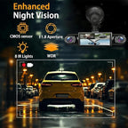Wireless Dash Cam Front and Rear Camera System,360° 4 Channel Dash Cam 1080p Full View Car Dashcam System,Night Vision,Loop Recording,Parking Monitor,for Taxi,Fleet,Family Vehicles