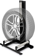 360° Rolling Wheel Detailing Stand, Heavy Duty Steel Wheel Cleaning Stand for Tire, Rim Polishing, Ceramic Coating, Car & Motorcycle Wheel Roller Stand