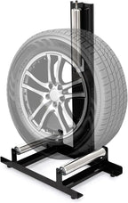 360° Rolling Wheel Detailing Stand, Heavy Duty Steel Wheel Cleaning Stand for Tire, Rim Polishing, Ceramic Coating, Car & Motorcycle Wheel Roller Stand