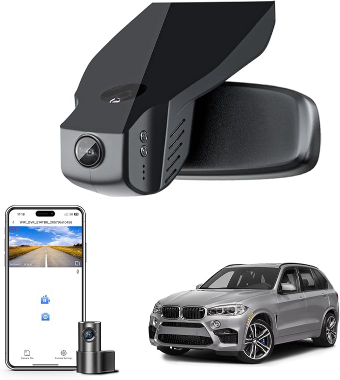 Mangoal Front 4K & Rear 1080p Dash Cam for BMW X5 Gen3 F85 F15 2014 2015 2016 2017 2018(Model B), X5M sDrive35i xDrive35i xDrive35d xDrive50i, OEM Style, 2160P UHD Video, WiFi & APP, 128GB Card