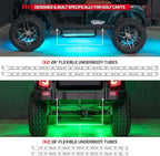 LEDGlow 4pc Million Color LED 4-Seater Golf Cart Underglow Accent Neon Lighting Kit Fits EZGO, Yamaha, Club Car, ICON, Evolution, Tomblerin, Star EV - for 12-Volt Battery - Water Resistant Flex Tubes