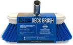 Medium Boat Deck Brush, Heavy-Duty Marine Brush Head, 8" Bristle with Bumper, 3/4" Thread Handle, for RV, Truck, and Auto Cleaning